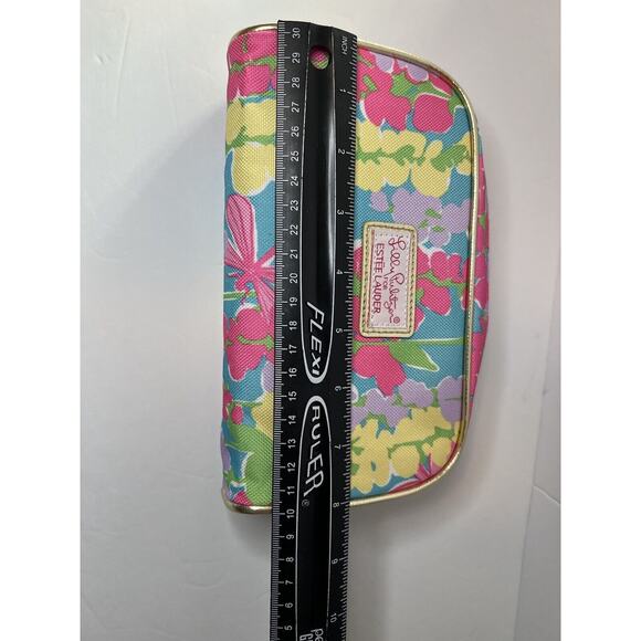 New Lilly Pulitzer Estee Lauder Make Up Bag Pink Pastel Floral Bag Pouch 9X5X2 - Picture 8 of 8